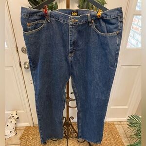 Mens Lee Relaxed Fit Dark Wash Jeans 42X32 42